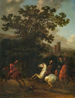 Abraham Van Calraet - Reiter in einer mediterranen Landschaft.