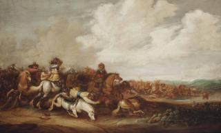 Abraham Van Der Hoef - A Cavalry Skirmish