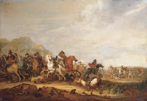 Abraham van der Hoef - A Cavalry Skirmish