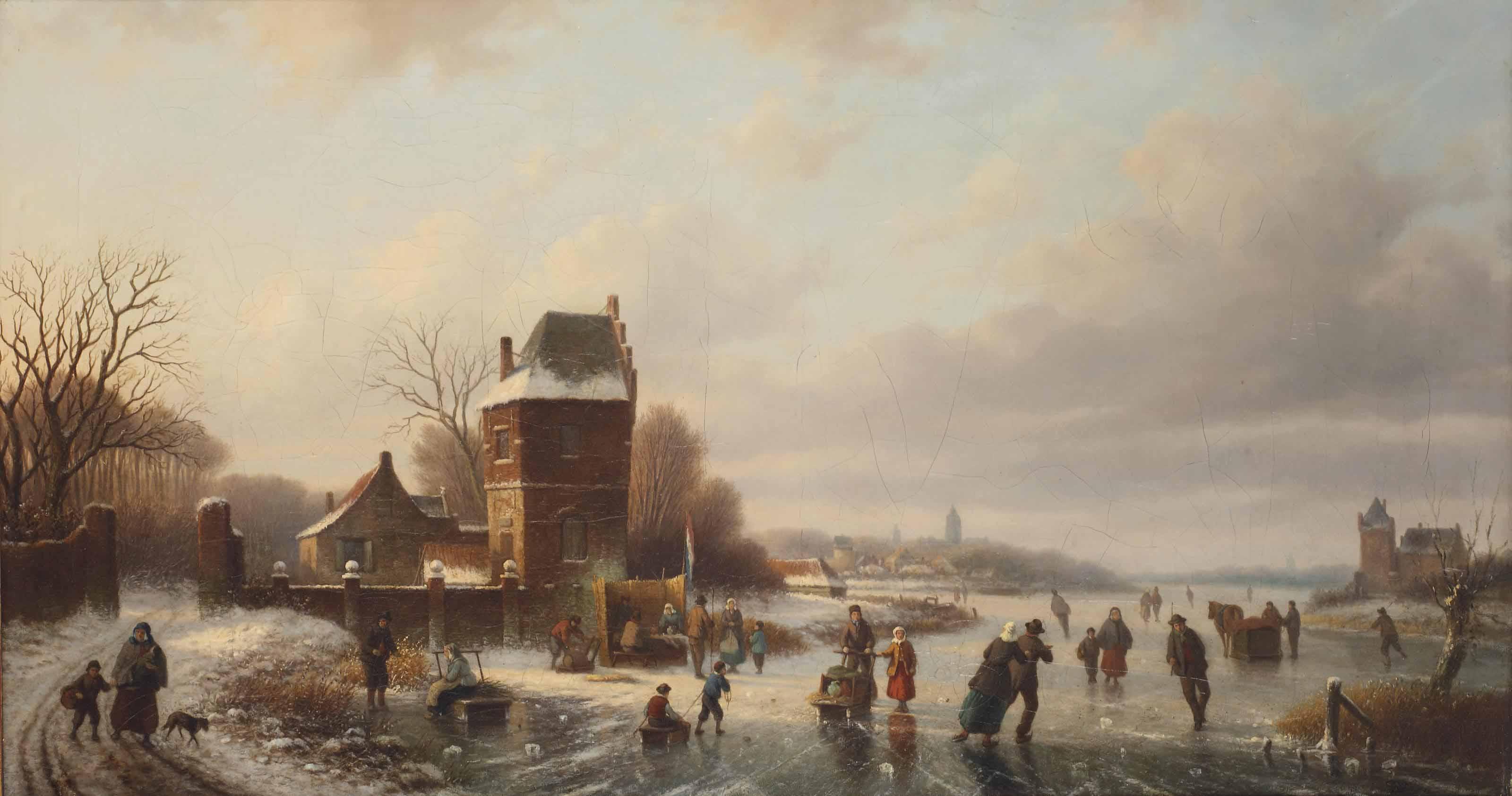 Abraham Van Der Wayen Pieterszen - A Busy Day On The Ice