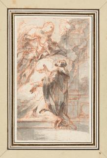 Abraham van Diepenbeeck - Die Madonna erscheint einem Heiligen.