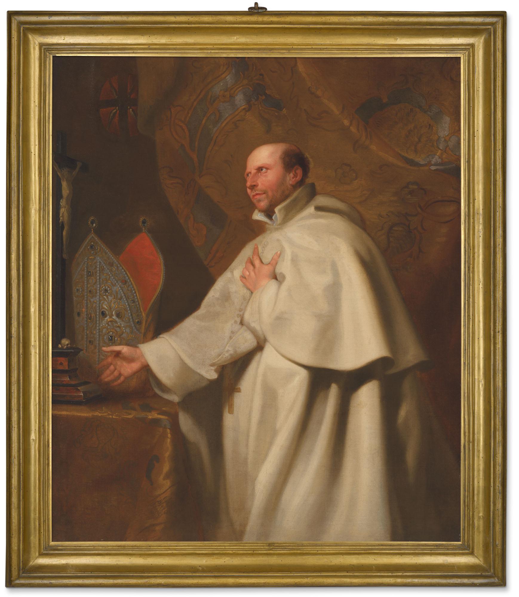 Abraham Van Diepenbeeck - Portrait of Johannes Chrysostomus vander Sterre (1591–1652), three-quarter-length, before an ornate curtain