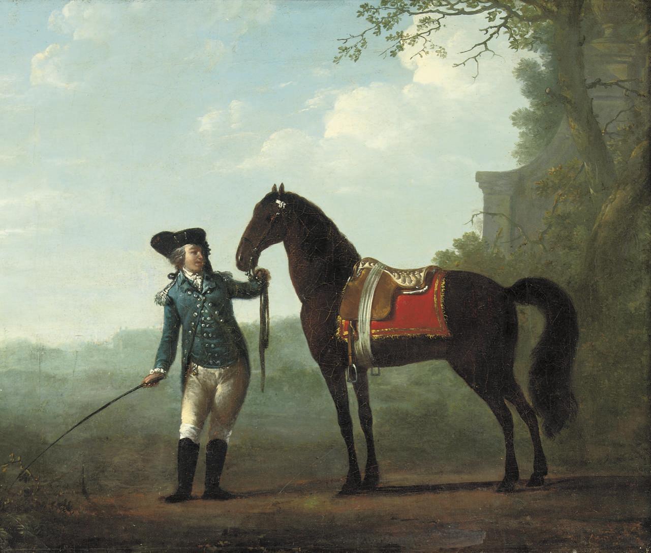 Abraham Van Strij - A rider with his horse in a landscape