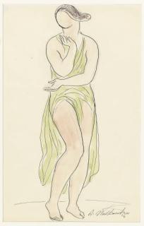 Abraham Walkowitz - Portrait of Isadora Duncan; and a companion drawing