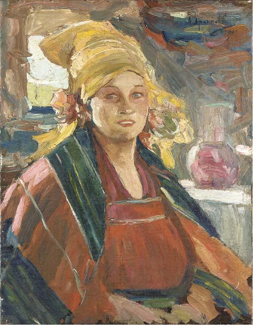 Abram Efimovich Arkhipov - Portrait of a Peasant Woman