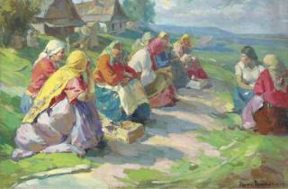 Abram Efimovitch Arkhipov - Village Women On Sunday