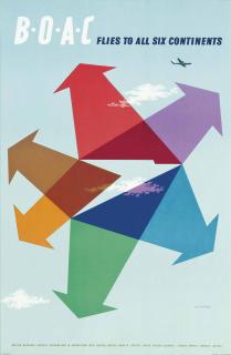 Abram Games - B.O.A.C, Flies To All Six Continents