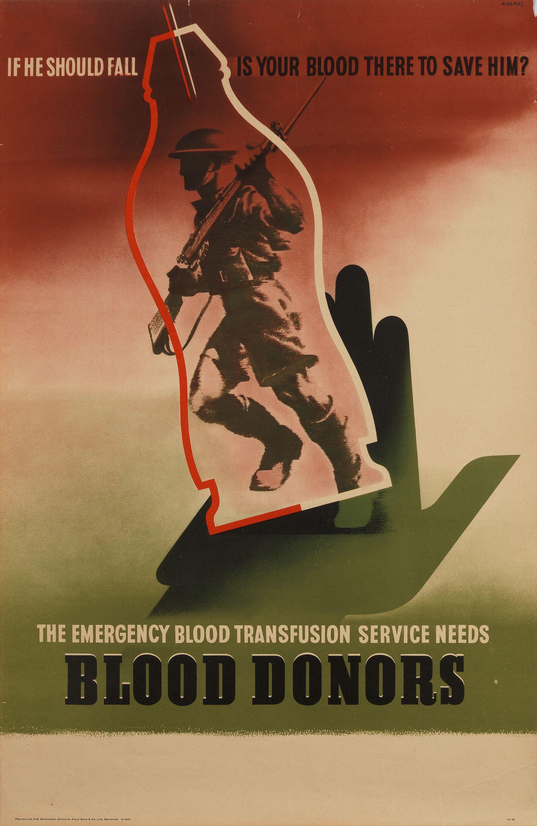 Abram Games - Blood Donors. If He Should Fall.....