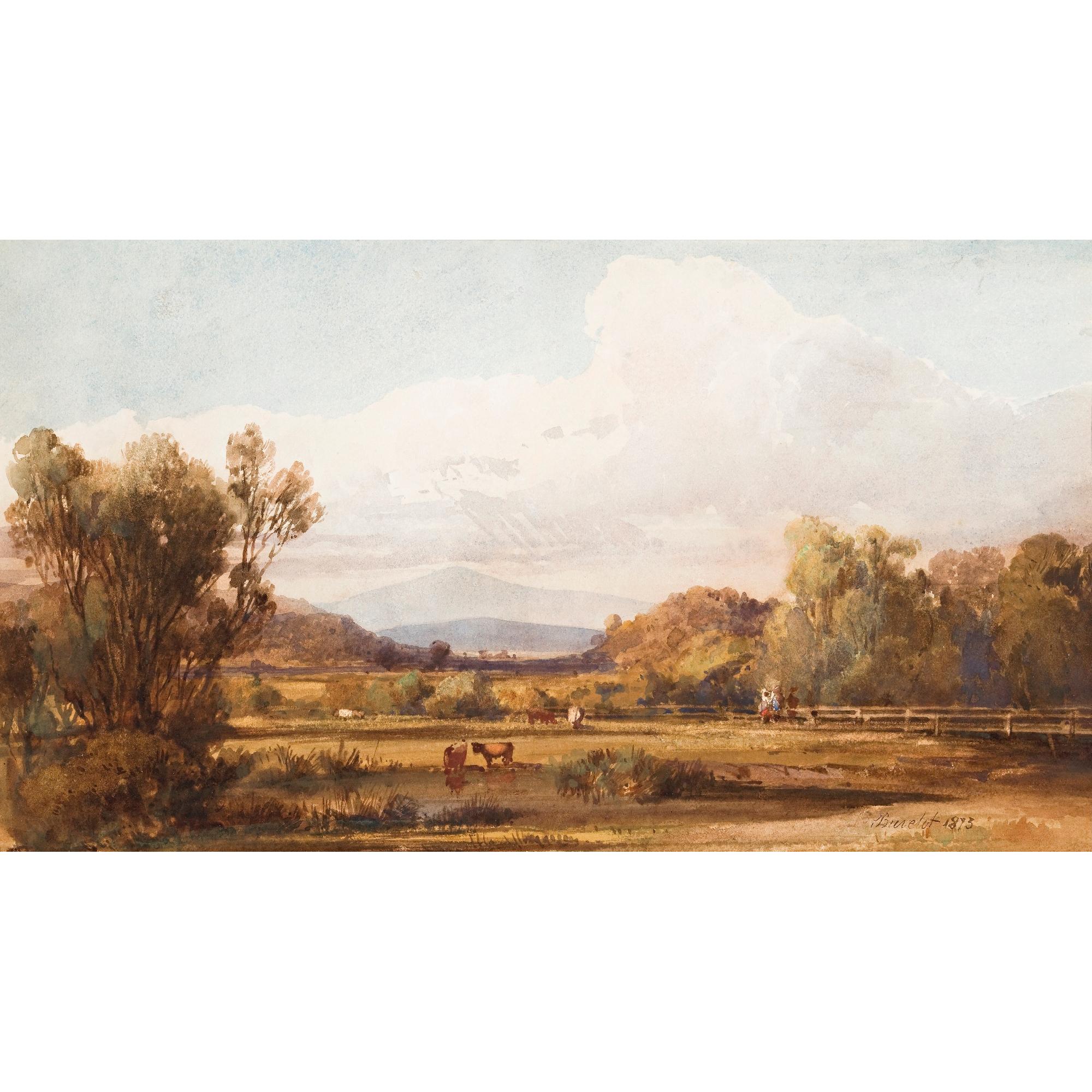 Abram-Louis Buvelot - Swiss Landscape With Cattle, Victoria