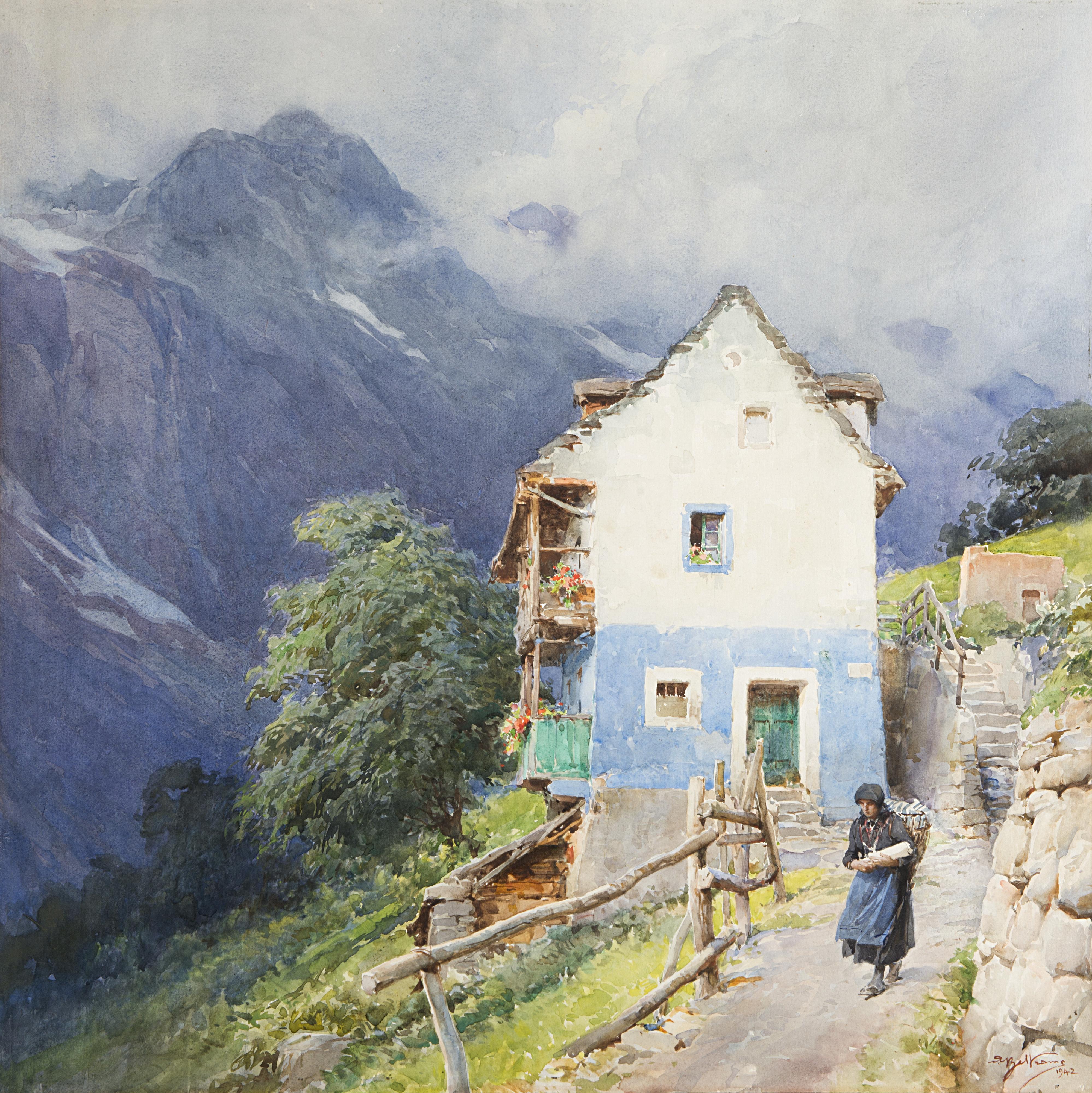 Achille Beltrame - Paesaggio di montagna