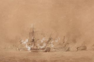 Achille Deveria - Épisode De La Bataille De Trafalgar Image Size 31.5 X 48Cm.