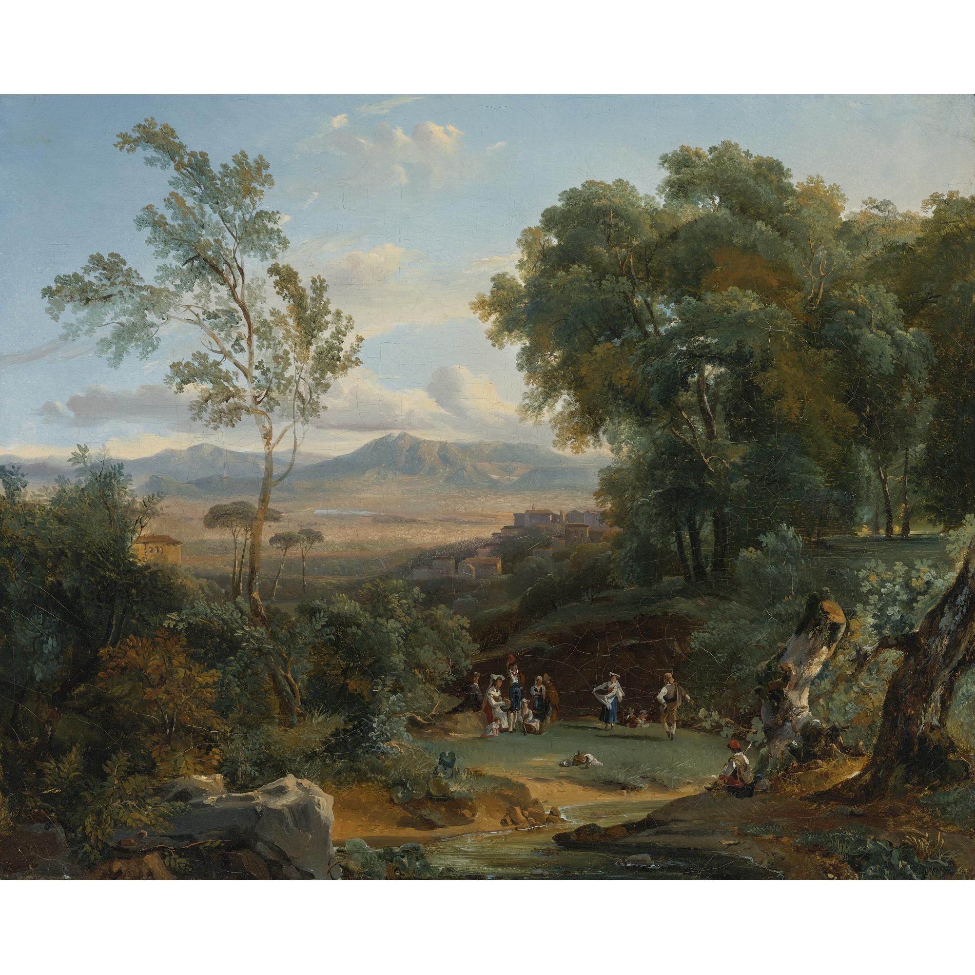 Achille Etna Michallon - Landscape With A View Of Frascati