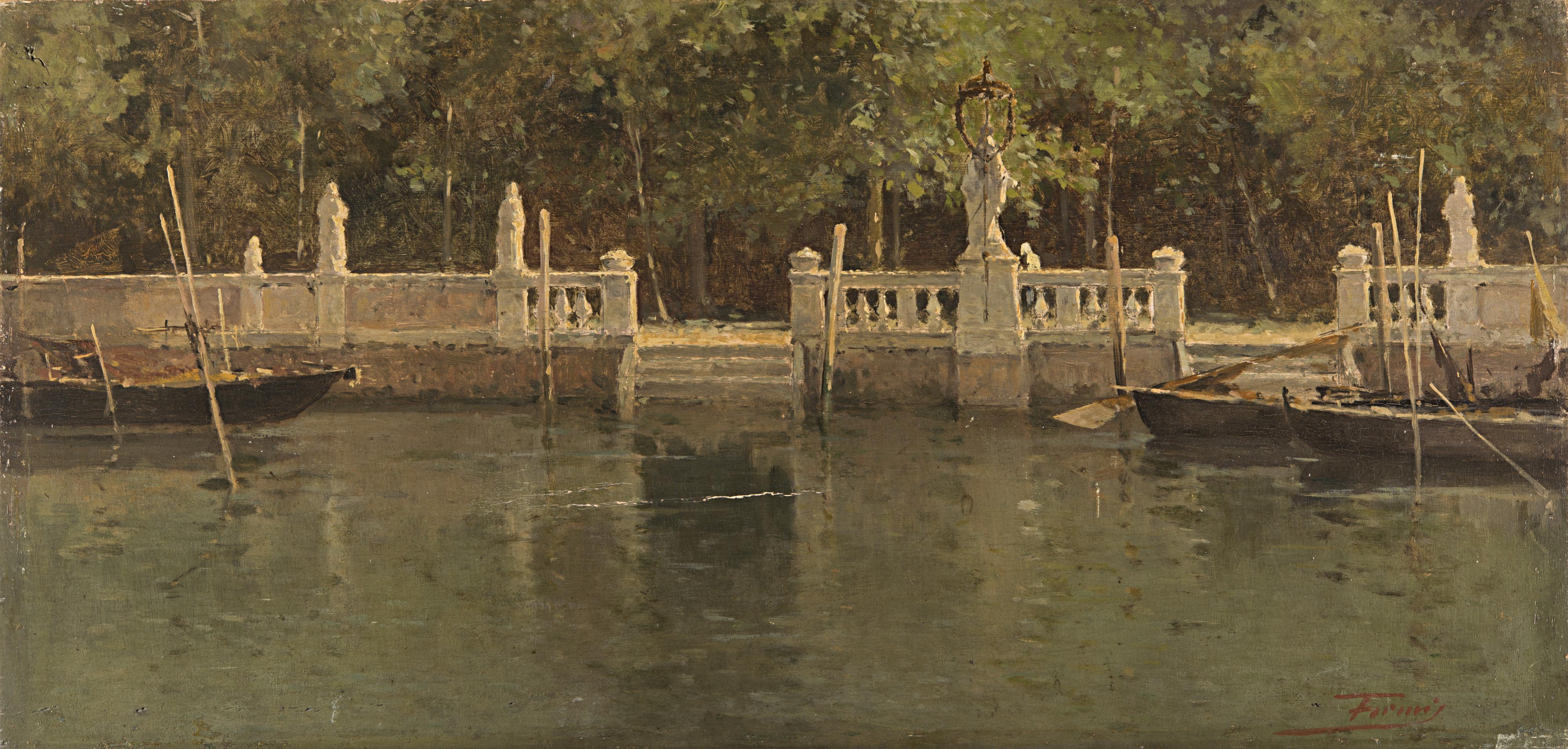 Achille Formis Befani - Scorcio del giardino della Villa d\'Este, Como