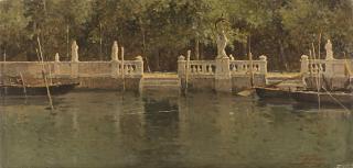 Achille Formis Befani - Scorcio del giardino della Villa d\'Este, Como