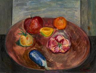 Achille Funi - Tavola con frutta