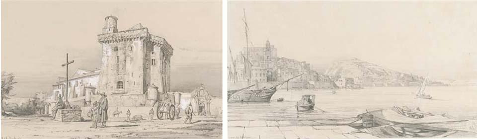 Achille Gigante - Un Porto Nel Baia Di Napoli; Un Castello