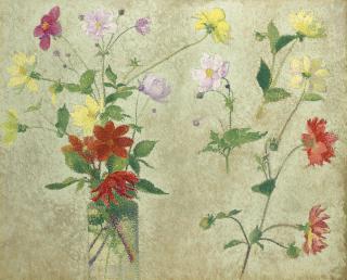 Achille Laugé - Bouquet et étude de fleurs (recto; verso)