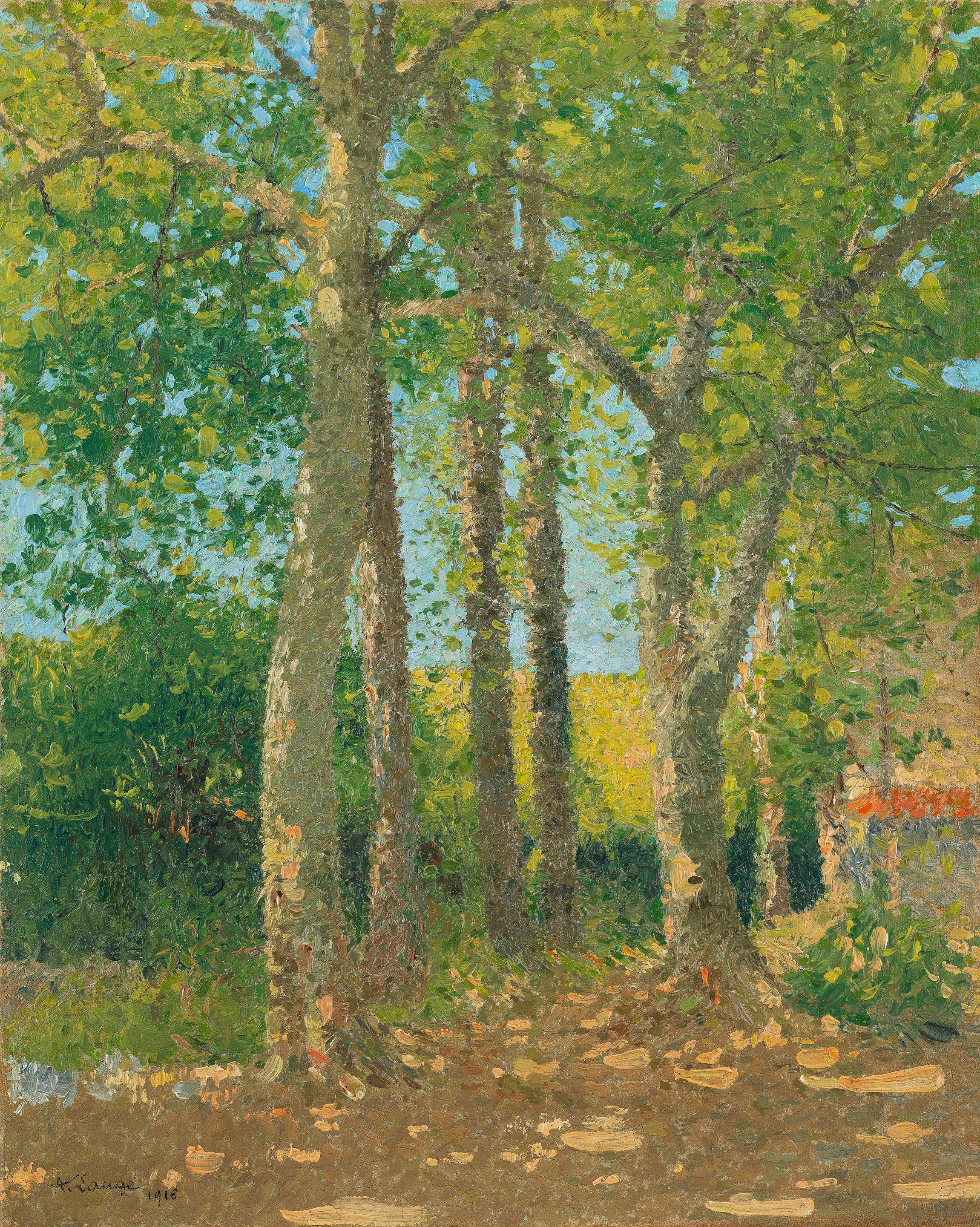 Achille Laugé - Paysage aux grands arbres