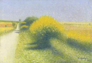 Achille Laugé - Route bordée de genêts