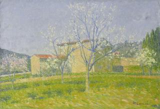 Achille Laugé - Verger en fleurs à Alet-les-Bains (Aude)