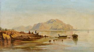 Achille Solari - Fischer an der sizilianischen Küste vor Palermo