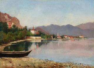 Achille Tominetti - A view of Boreno, Lake Maggiore