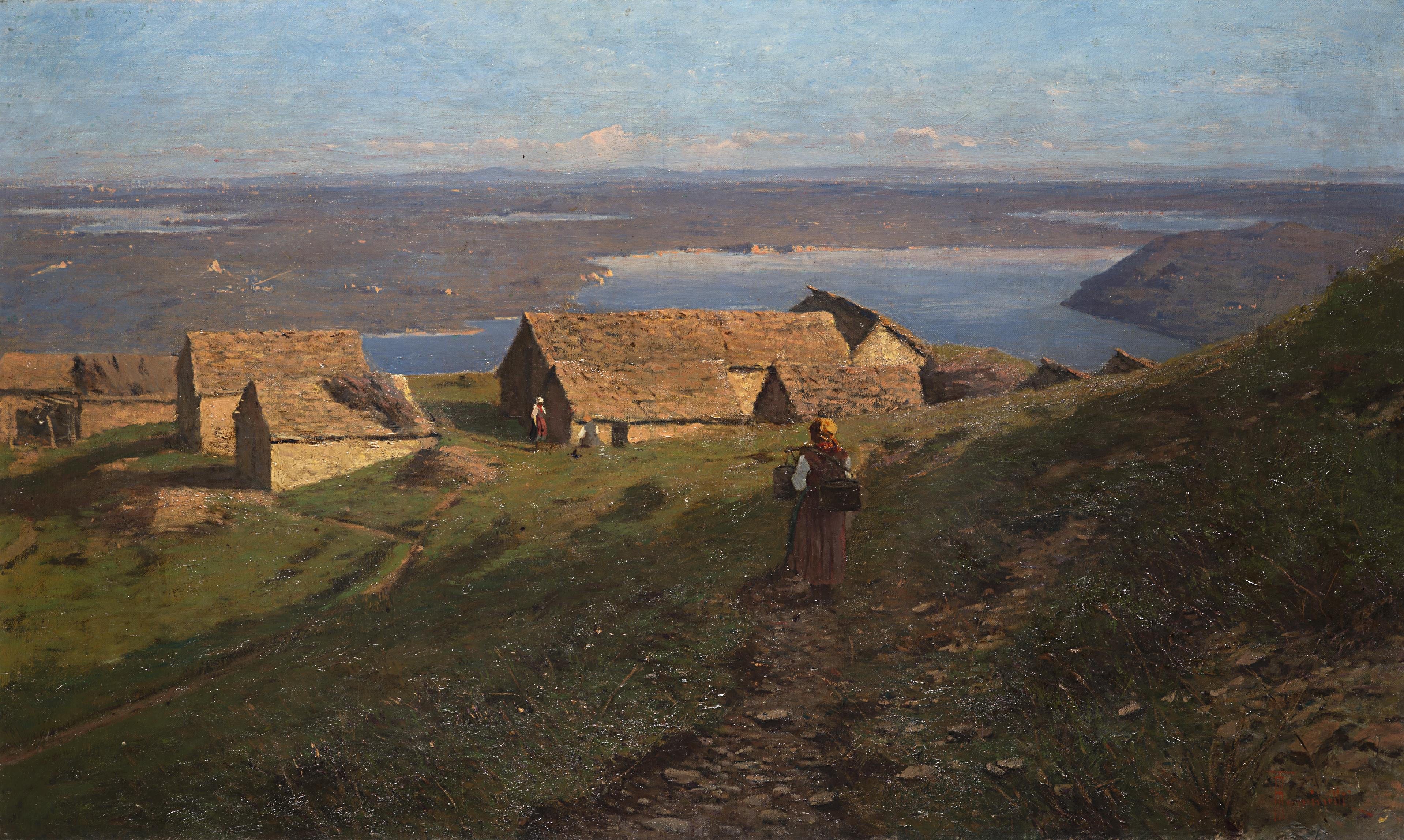 Achille Tominetti - Veduta dei laghi di Avigliana