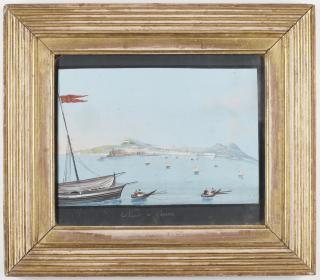 Achille Vianelli - A) Portrait Of Don Giuseppe Regio B) View Of Bagnoli, Naples