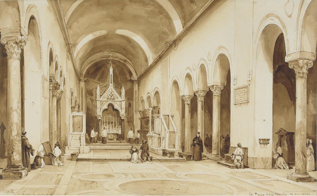 Achille Vianelli - Interior of the Church of S. Maria in Cosmedin, Rome