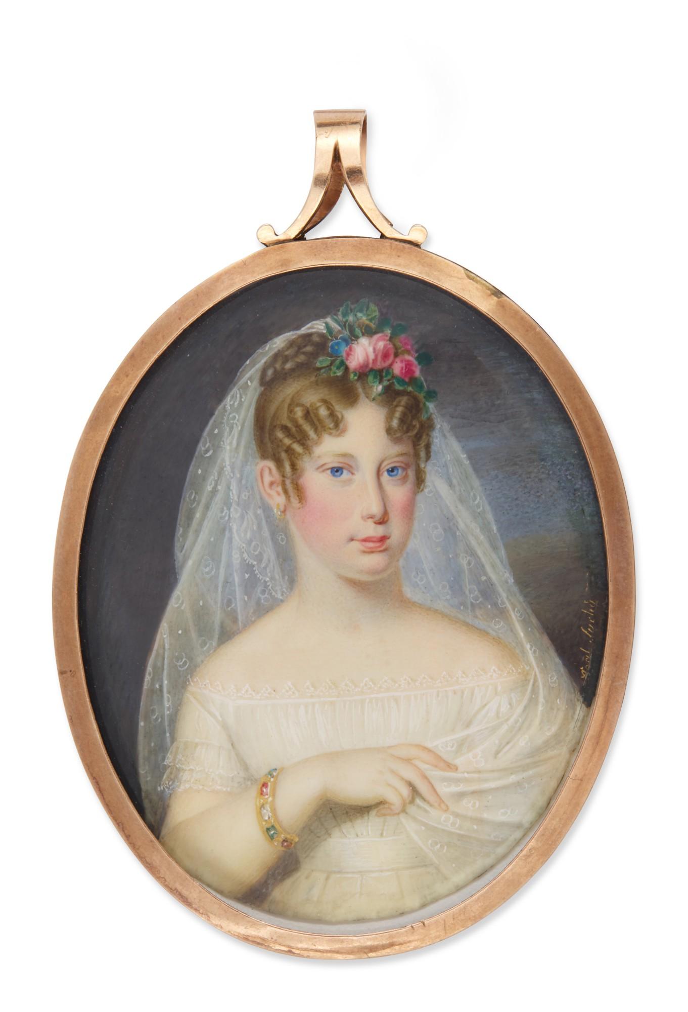 Adalbert Suchy - Portrait Of Archduchess Karolina Ferdinanda Of Austria, Crown Princess Of Saxony (1801-1832), Circa 1819