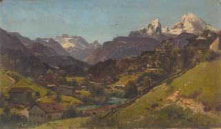 Adalbert Waagen - Der Watzmann bei Berchtesgaden mit dem Funtensee.