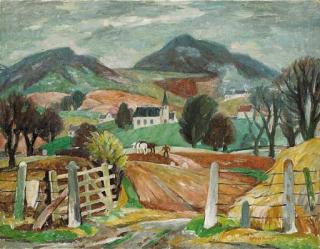 Adam Bruce Thomson, R.S.A., P.R.S.W. - Border Landscape: The Eldons from Gattonside