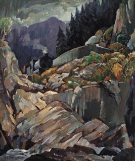 Adam Bruce Thomson, R.S.A., P.R.S.W. - The Sea Wall, Benderloch, The Old Ballachulish railway line
