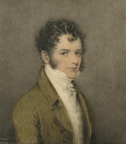 Adam Buck - Portrait Of A Young Gentleman, Half-Length, In A Green Coat With A White Waistcoat And Stock