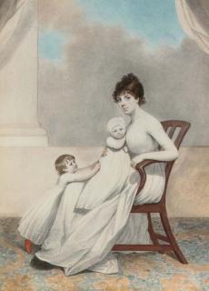 Adam Buck - Portrait of Mrs Phillips And Her Two Children, Full-Length, Seated