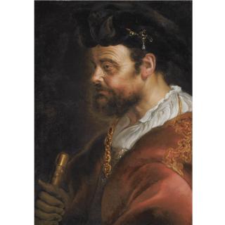 Adam Camerarius - A Tronie Of A Man In Fantasy Dress, Bust Length, En Profile