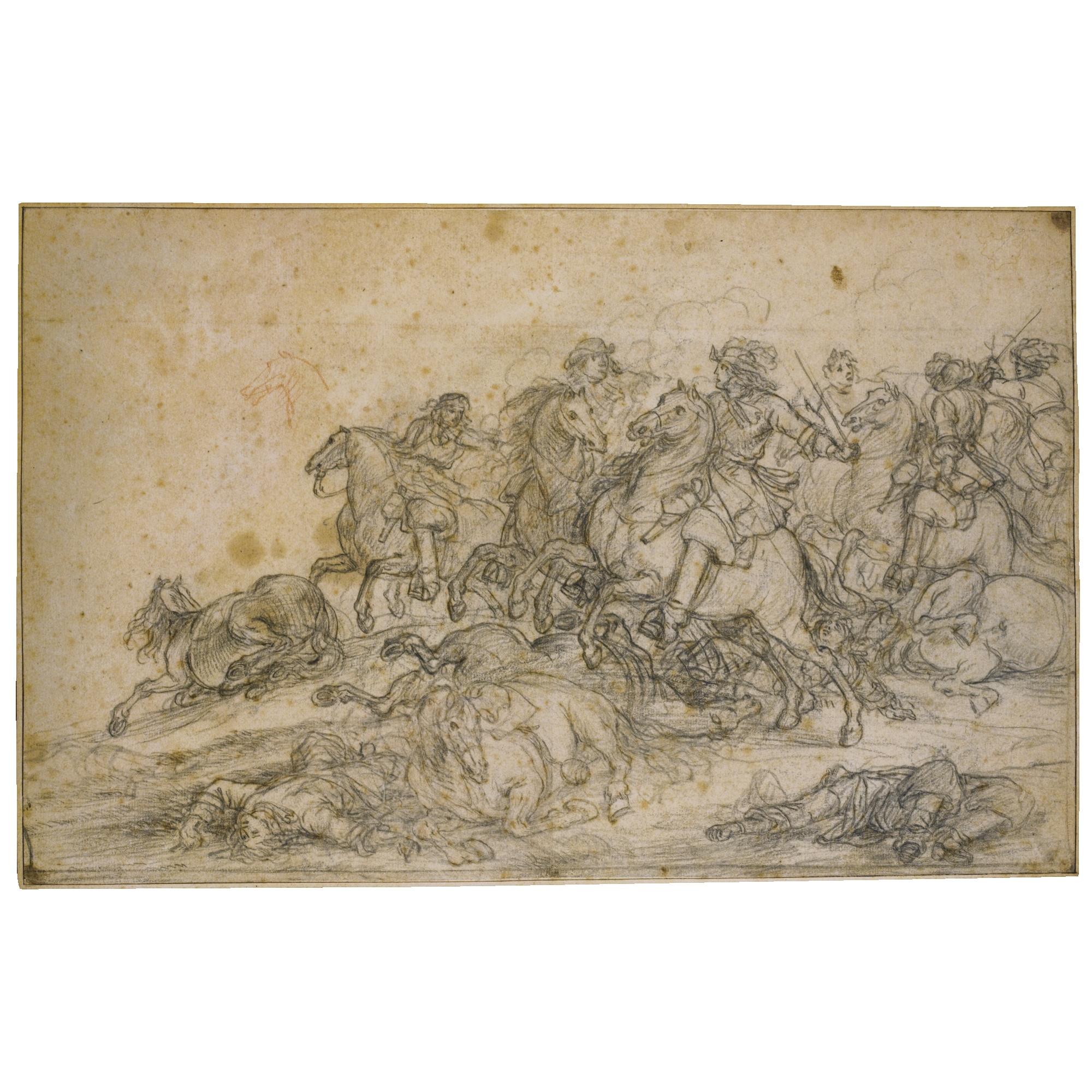 Adam Frans Van Der Meulen - Cavalry Charging Into Battle