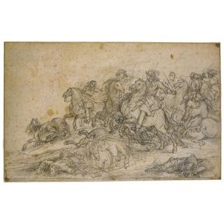 Adam Frans Van Der Meulen - Cavalry Charging Into Battle