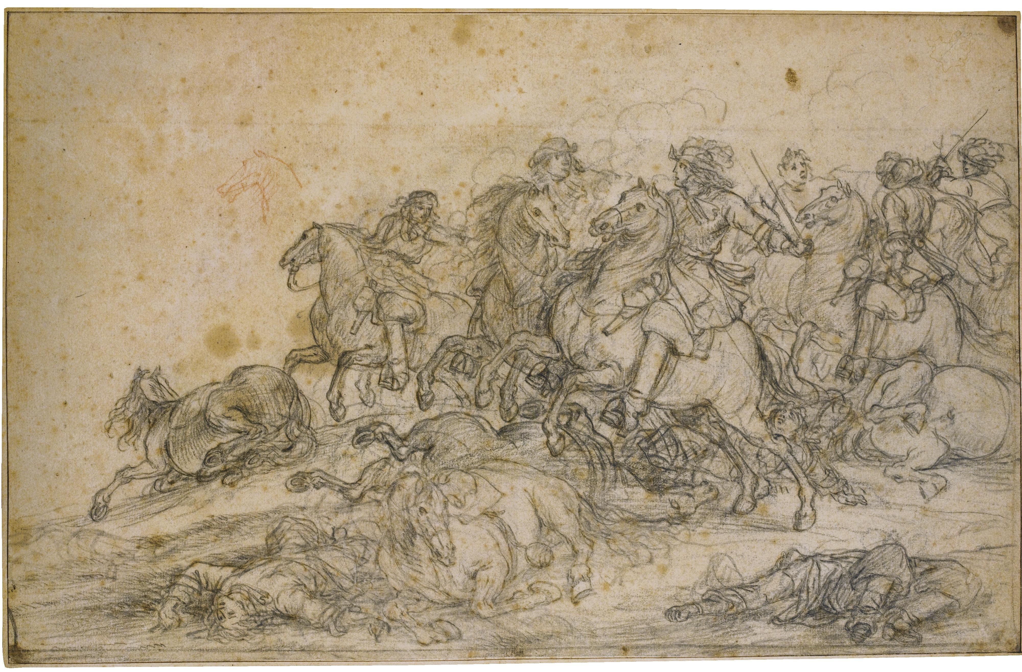 Adam Frans Van Der Meulen - Cavalry Charging Into Battle