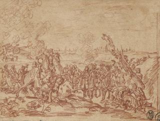 Adam Frans Van Der Meulen - Étude pour le Siège de Douai, 1667