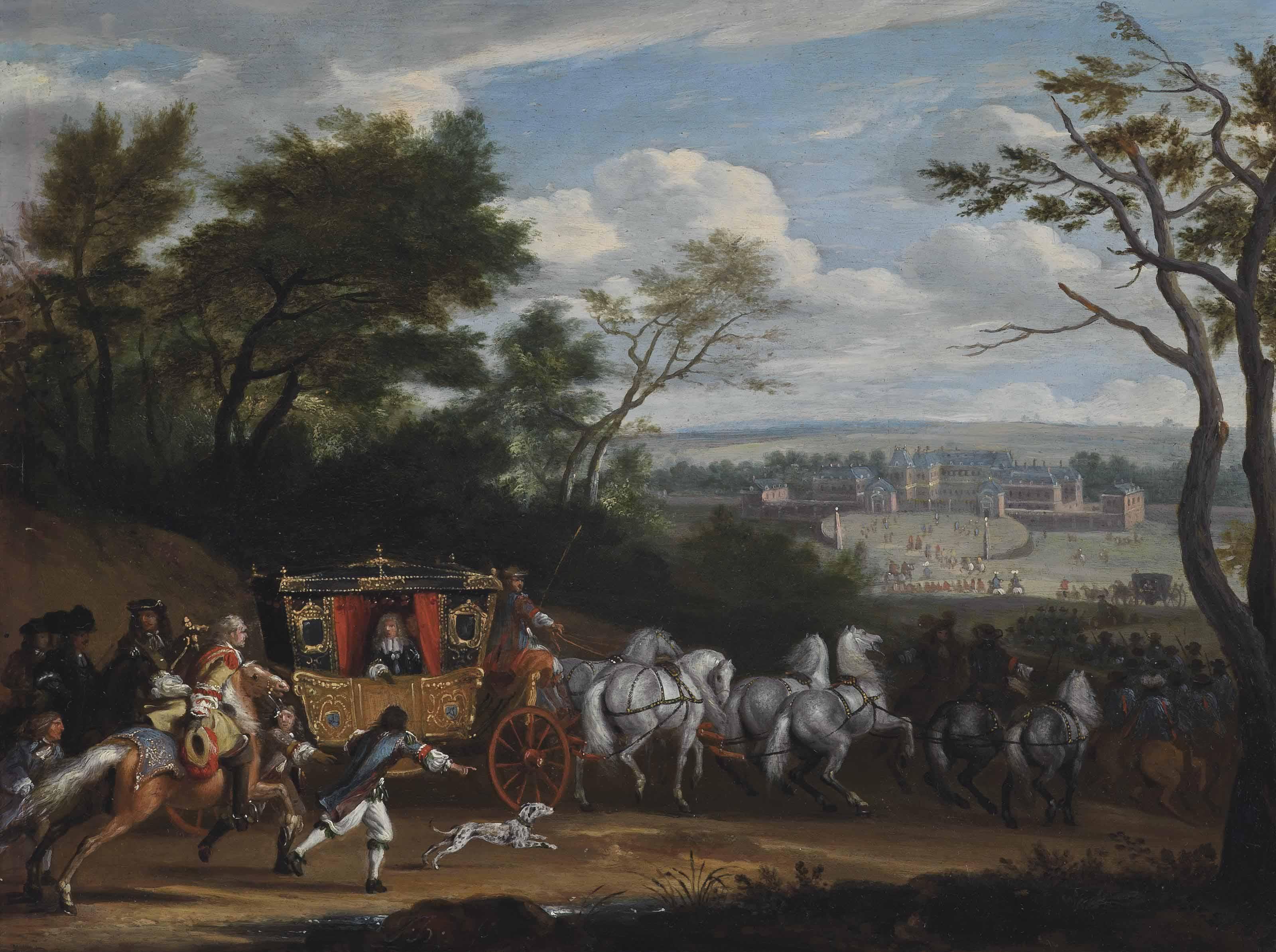 Adam Frans van Der Meulen - Louis Xiv Before Versailles In His State Coach