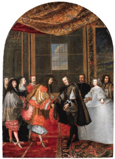 Adam Frans Van Der Meulen - The meeting between Kings Philip IV and Louis XIV on Pheasants Island