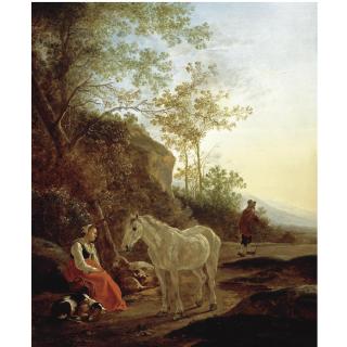 Adam Pynacker - A Landscape With A Shepherdess