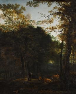 Adam Pynacker - A Landscape With Cattle And Figures In A Woodland Clearing