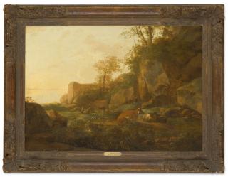 Adam Pynacker - A mountainous landscape with cattle