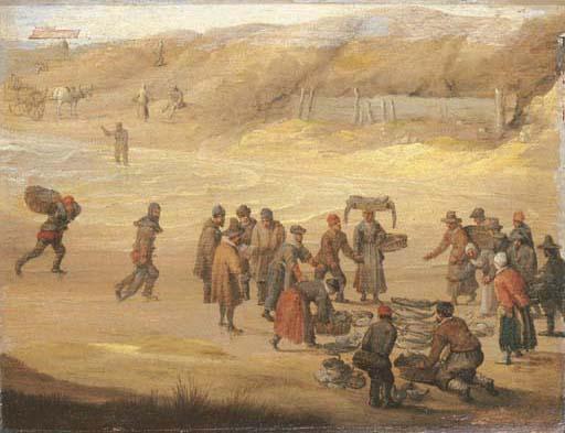 Adam Willaerts - A fish market on a beach: a fragment (?)