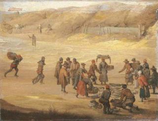 Adam Willaerts - A fish market on a beach: a fragment (?)