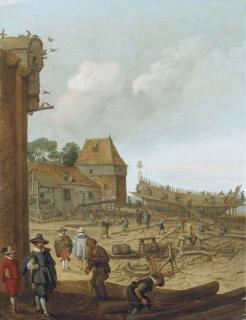 Adam Willaerts - A Shipyard