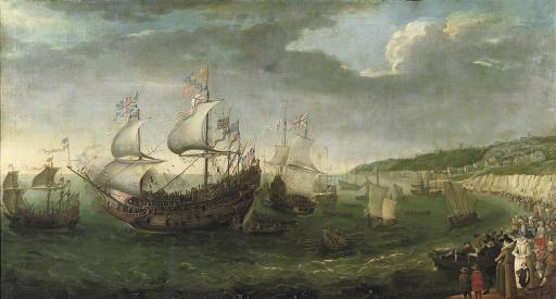 Adam Willaerts - The Embarkation of the Elector Palatine in the \'Prince Royal at Dover, 25 April 1613
