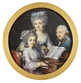 Adélaïde Labille-Guiard - Portrait Of A Mother And Father With Their Daughter At A Harpsichord, Circa 1780
